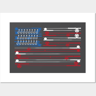 Fishing Rods American Flag Posters and Art